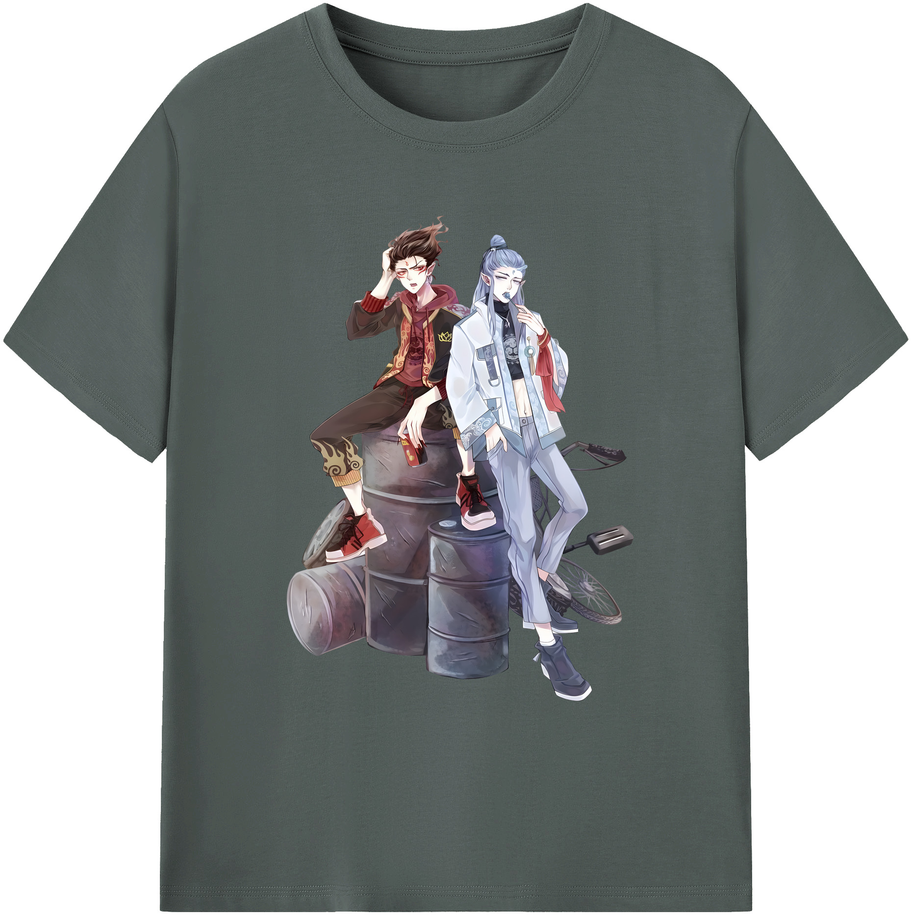 （画像用） Ne Zha 2 ナタ 魔童の大暴れ 綿100％ メンズ半袖Tシャツ｜肌触りやわらか＆通気性